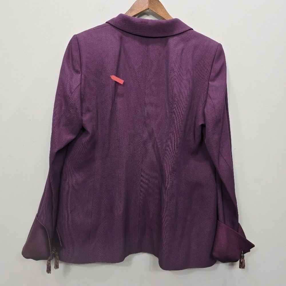Escada Women Wool Silk Wool Blend Blazer Jacket Purple Size 42 L Office *Flaws - Picture 9 of 16